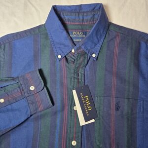 Polo Ralph Lauren Shirt Button Down Long Sleeve Classic Fit Stripe Medium NWT